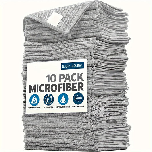 5/10/20pcs Kitchen Towel, Ultra-fine Fiber Light Gray Cleaning Cloth